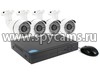 Готовый 5mp комплект уличного видеонаблюдения с записью в облако: HDCom-204-5M + KDM 053-5 (4 уличные камеры и гибридный видеорегистратор)